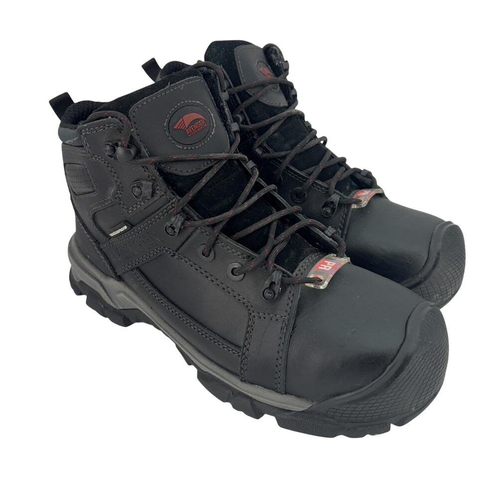 Avenger Ripsaw Work Boots Mens Size 8.5 Wide Black Waterproof Composite Toe EH